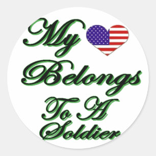 Sticker Rond Mon coeur appartient à un soldat