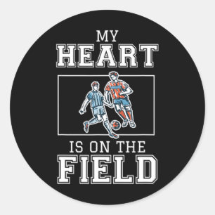Sticker Rond Mon cœur est sur ce terrain de football amour de j
