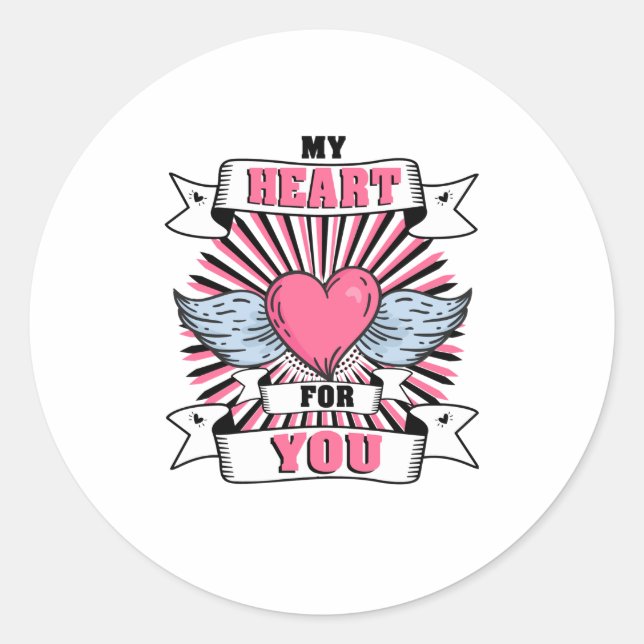 Sticker Rond Mon coeur pour toi (Devant)