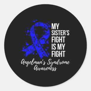 Sticker Rond Mon combat de soeur est mon combat contre le syndr