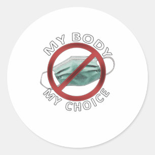 Sticker Rond mon corps mon masque de choix