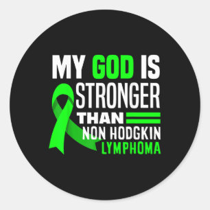 Sticker Rond Mon Dieu Est Plus Fort Que Le Lymphome Non Accroch