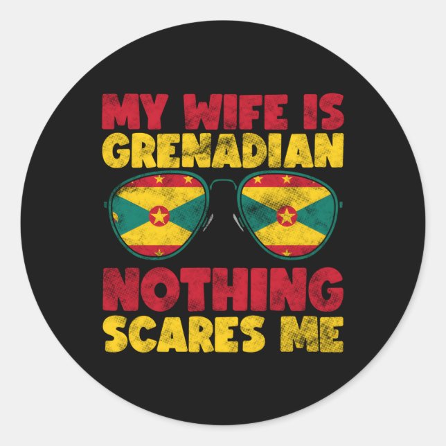 Sticker Rond Mon Drapeau Est Grenadien Grenade Patrimoine Racin (Devant)