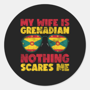 Sticker Rond Mon Drapeau Est Grenadien Grenade Patrimoine Racin
