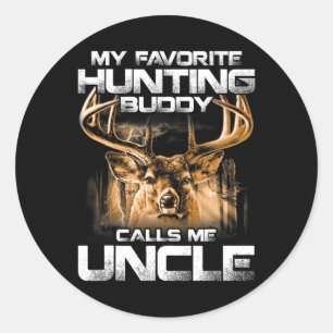 Sticker Rond Mon Épouse De Chasse Favorite M'Appelle Oncle