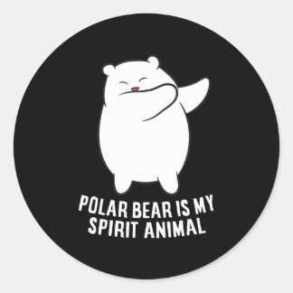 Sticker Rond Mon Esprit Animal Polaire Ours Mélange Ours Polair