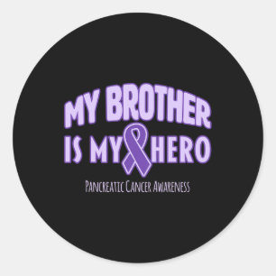 Sticker Rond Mon frère est mon héros - Lauréats du cancer du pa