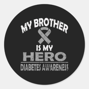 Sticker Rond Mon Frère Est Mon Héros Sensibilisation Au Diabète