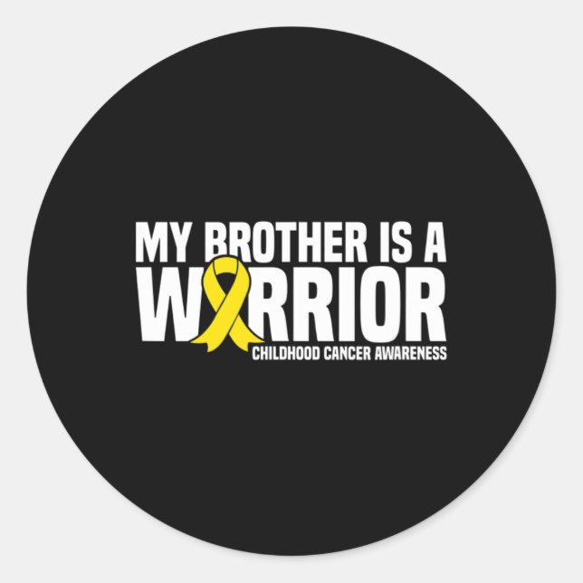Sticker Rond Mon frère est un guerrier Sensibilisation au cance (Devant)