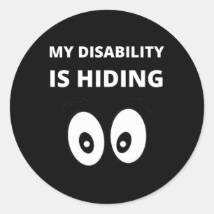 Sticker Rond Mon handicap cache la sensibilisation aux incapaci