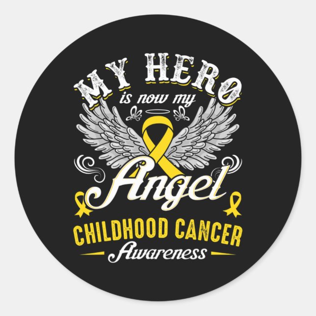 Sticker Rond Mon Héros est maintenant mon Ange Sensibilisation  (Devant)