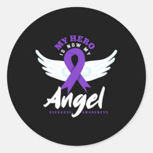 Sticker Rond Mon Héros Est Maintenant Mon Angel Fin Overdose Ov