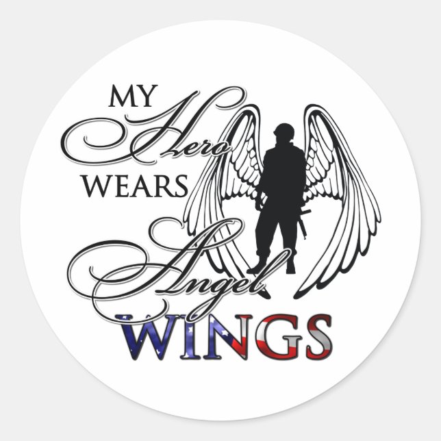 Sticker Rond Mon héros porte des ailes d'ange (Devant)
