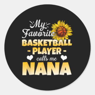 Sticker Rond Mon Joueur Bysketbyll Favori M'Appelle Nana 1
