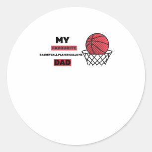 Sticker Rond Mon Joueur De Basket Favori M'Appelle Papa