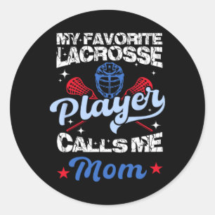 Sticker Rond Mon Joueur De Crosse Préféré M'Appelle Maman Drôle
