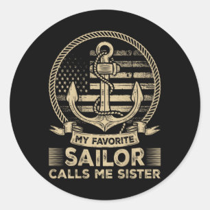 Sticker Rond Mon Marchand Préféré M'Appelle Soeur Sailor Soeur