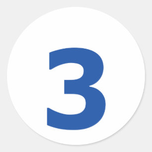 Sticker Rond Mon numéro est 3 !