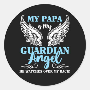 Sticker Rond Mon papa est mon ange gardien