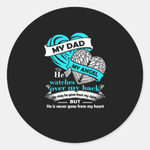 Sticker Rond Mon papa Mon ange T Chemise - en mémoire d'amour d