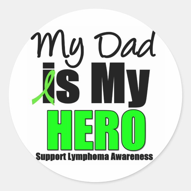 Sticker Rond Mon père est mon héros (Devant)