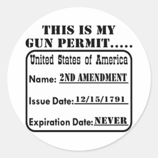 Sticker Rond Mon permis d'arme n'expire jamais