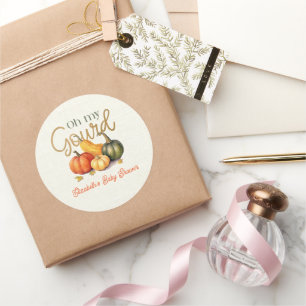 Sticker Rond Mon Petit Baby shower Citrouille Gourd