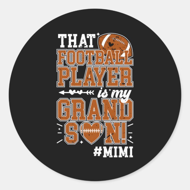 Sticker Rond Mon Petit-Fils Mimi De Football (Devant)