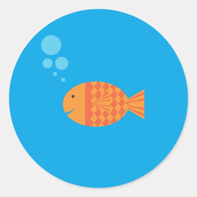 Sticker Rond Mon poisson rouge (Devant)