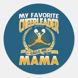 Sticker Rond Mon Pom-pom girl préféré m'appelle maman