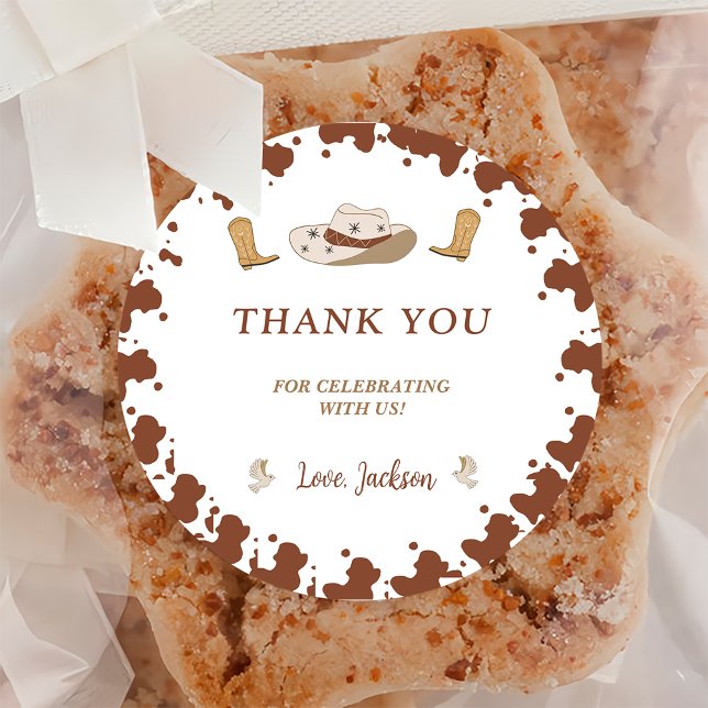 Sticker Rond Mon premier Rodeo Cowboy 1er anniversaire (Créateur téléchargé)