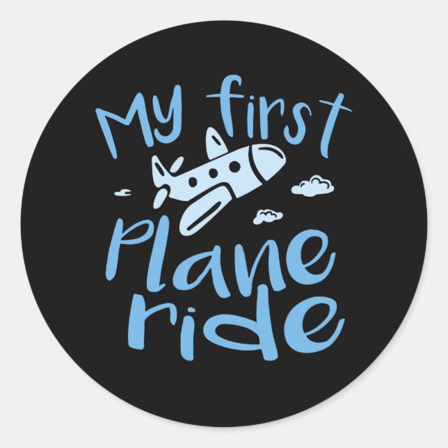 Sticker Rond Mon premier tour d'avion (Devant)