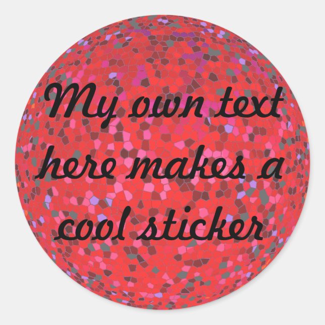 Sticker Rond Mon Propre Texte Ici Vitrail Rouge (Devant)