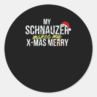 Sticker Rond Mon Schnauzer rend mes Noël joyeux