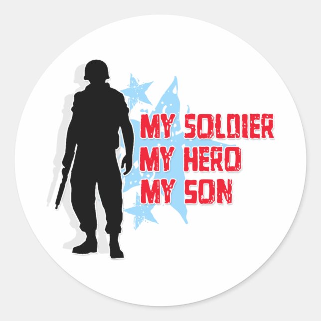 Sticker Rond Mon Soldat, Mon Héros, Mon Fils (Devant)