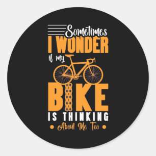 Sticker Rond Mon Vélo Pense À Moi