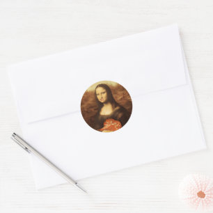 Sticker Rond Mona Lisa Cœur Saint-Valentin Baiser