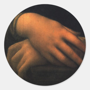 Sticker Rond Mona Lisa - mains