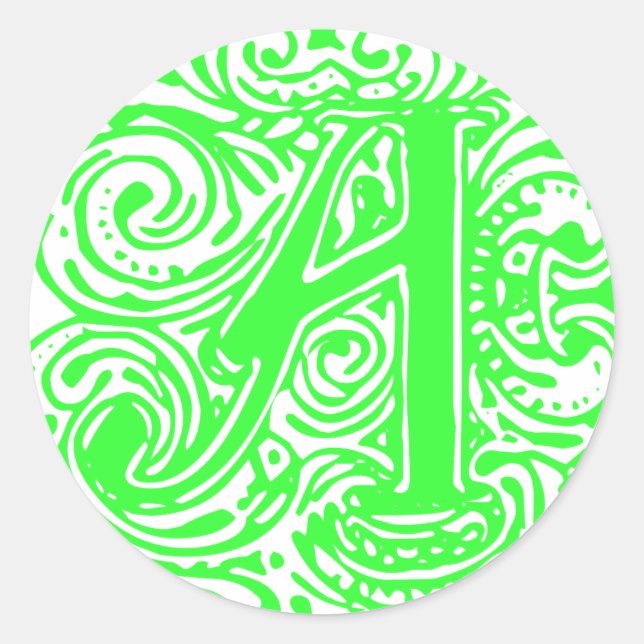 Sticker Rond Monarchie verte "A" (Devant)
