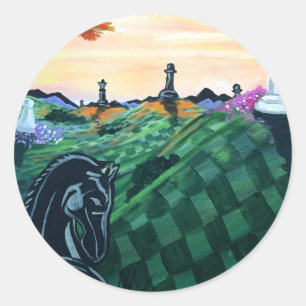 Sticker Rond Monde des échecs