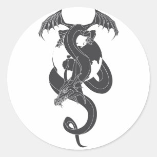 Sticker Rond Monde du Dragon
