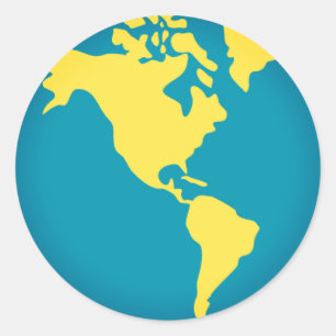 Sticker Rond Monde Emoji des Amériques