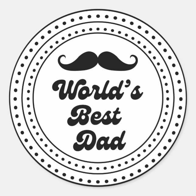 Sticker Rond monde meilleur papa, écriture rétro stylish, fête  (Devant)