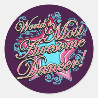 Sticker Rond Mondes les plus merveilleux danseur