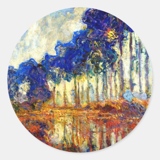 Sticker Rond Monet - Les peupliers en automne (Devant)