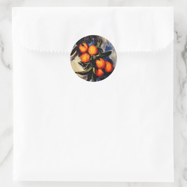 Sticker Rond Monet - Orange Portant Fruit (Sac)
