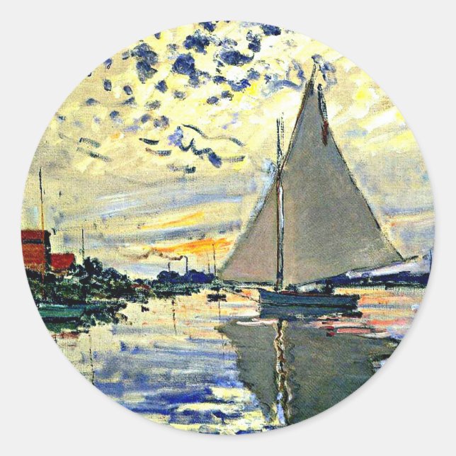 Sticker Rond Monet - Voilier au Petit Gennevilliers (Devant)