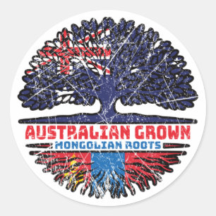 Sticker Rond Mongolie Australie Australie Australie Australie r