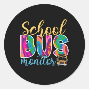 Sticker Rond Moniteur de bus scolaire