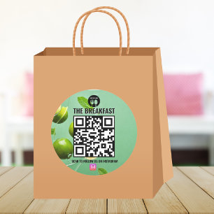 Sticker Rond Monnaie et chaux Moderne Entreprise Instagram Qr C